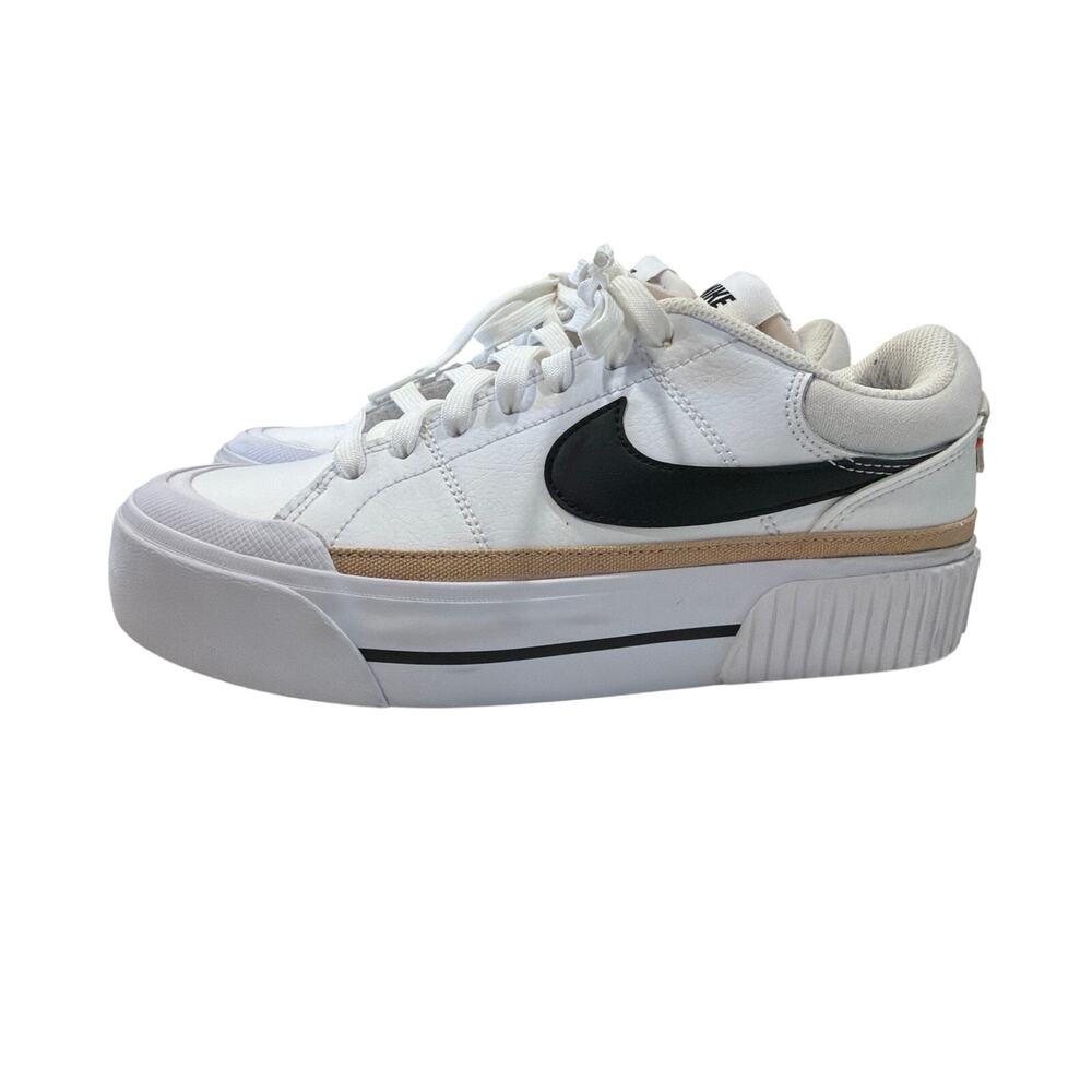 Nike Court Legacy Lift Women's Sz 7 sneakers white lack hemp outdoor athleisure